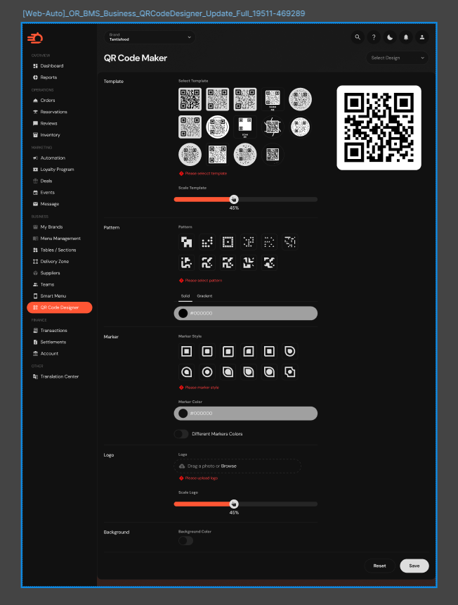 Orderific dark mode system