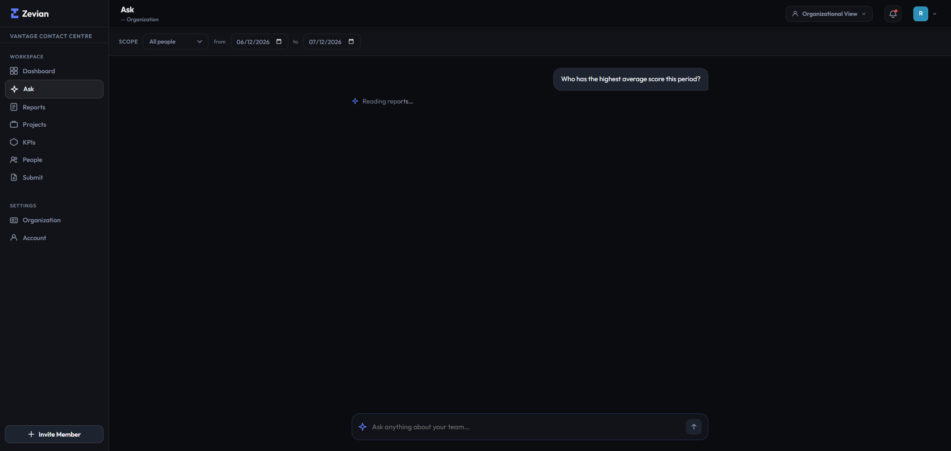 Ask Zevian retrieving reports